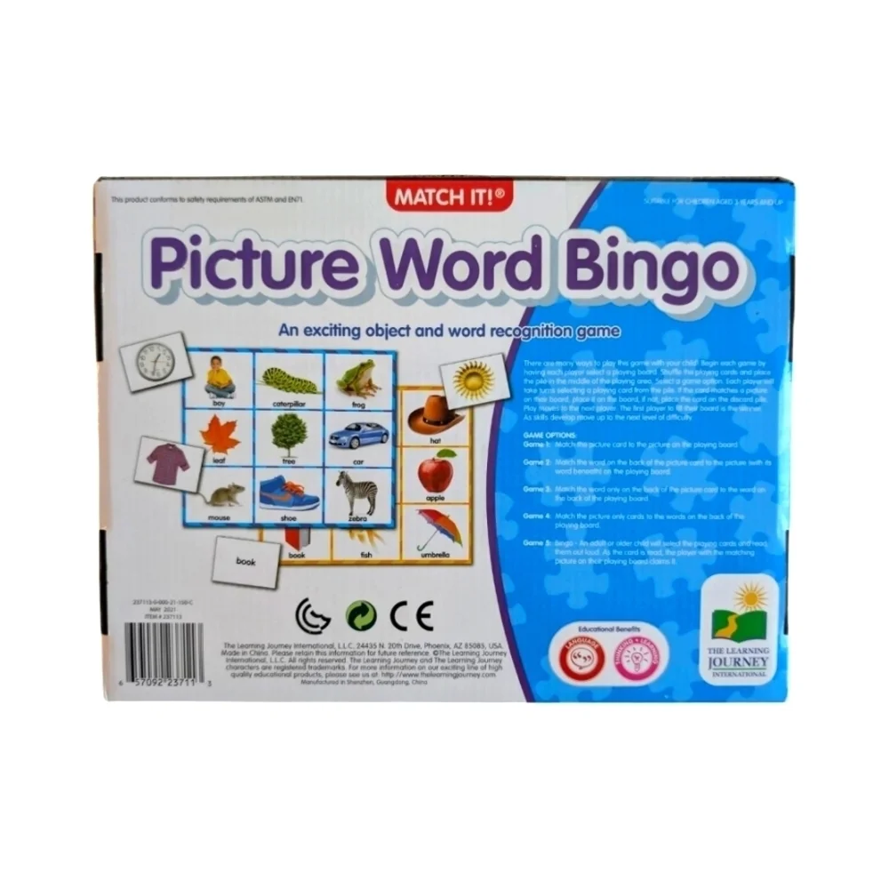 NWT Match IT Picture Word Bingo Multicolor Age 3+